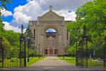 Stock photo of St. Boniface Cathedral in the French Quarter of St. Boniface, Winnipeg, Manitoba, Canada.