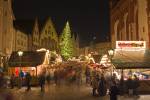 Christmas Market stalls city Frankfurt