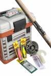 Fishing box with fishing gear