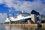 Stock photo of the M/V Caribou Ferry (to Port aux Basques) at the Marine Atlantic Ferry Terminal in North Sydney, Nova Scotia, Atlantic Canada, Canada.