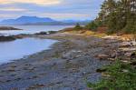 Stock photo of the Shoreline along South Beach after sunset, Pacific Rim National Park, Long Beach Unit, Clayoquot Sound UNESCO Biosphere Reserve, West Coast, Pacific Ocean, Vancouver Island, British Columbia, Canada. 