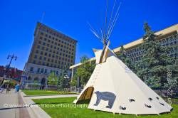 Aboriginal tee pee city hall Winnipeg Manitoba Canada