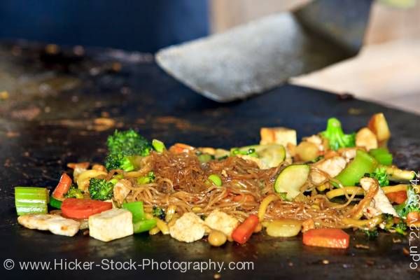 Stock photo of Food Preparation Mongolie Grill World Famous Stirfry Restaurant Whistler Village British Columbia 