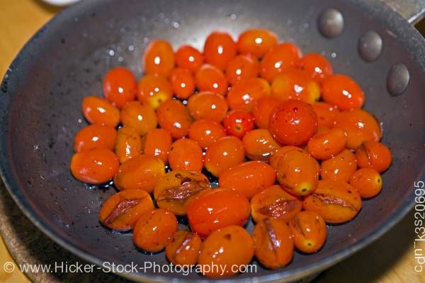 Stock photo of Food preparation pan cherry tomatoes