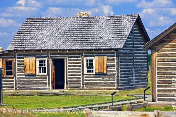 Stock photo of Historic Buildings Last Mountain Houses Provincial Park Saskatchewan Canada