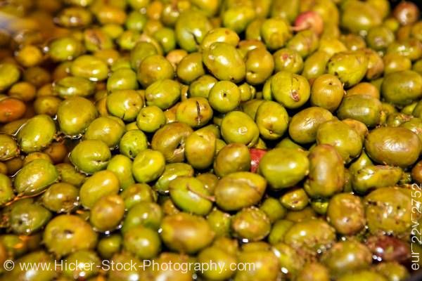Stock photo of Olives at market stall in Plaza de la Corredera City of Cordoba Province of Cordoba Andalusia