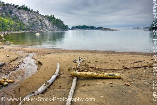 Stock photo of Sandy Beach Sinclair Cove Lake Superior Lake Superior Provincial Park Ontario Canada