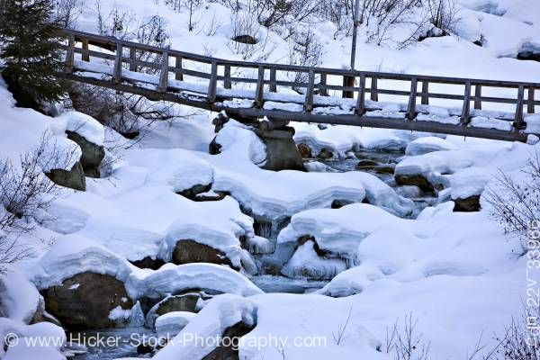 Stock photo of Snow and Ice Formations Fitzsimmons Creek Whistler Blackcomb Mountains Whistler British Columbia 