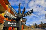 Multi directional sign post Banff National Park Alberta Canada
