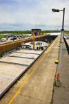 Stock photo of Large bulk carrier ship entering Lock 3 of the Welland Canals System at the St. Catharine's Museum, Welland Canals Centre, Great Lakes-St. Lawrence Seaway, St. Catharine's, Ontario, Canada.