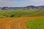 This stock photo shows the beautiful scenery of Castle Butte in the Big Muddy Badlands of Southern Saskatchewan, Canada.