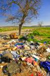 Stock photo of garbage/pollution along a country road in the Province of Jaen, Andalusia (Andalucia), Spain, Europe.