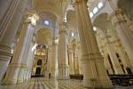 Stock photo of columns and ceiling of the Granada Cathedral, City of Granada, Province of Granada, Andalusia (Andalucia), Spain, Europe.