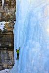 Ice Climber Upper Falls Johnston Creek Winter Banff National Park Alberta Canada