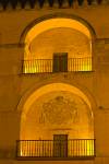 Stock photo of the southern wall of the Mezquita (Cathedral-Mosque) at night in the City of Cordoba, UNESCO World Heritage Site, Province of Cordoba, Andalusia (Andalucia), Spain, Europe.