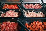 Stock photo of a meat selection offered at the Mongolie Grill World Famous Stirfry Restaurant in Whistler Village, British Columbia, Canada. 