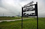 Welcome sign Town of Orion South East Alberta Alberta Canada