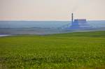 Stock photo of Poplar River Power Station in the Big Muddy Badlands region of Southern Saskatchewan, Canada.