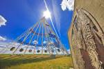 Stock photo of the decorative Saamis Tee pee, the world's largest tee pee, in the city of Medicine Hat, Alberta, Canada.