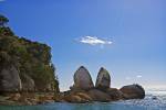 Stock photo of Split Apple Rock, a rock formation near Marahau, Abel Tasman National Park, Tasman District, South Island, New Zealand.