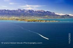 Aerial View Kaikoura Peninsula Whale Watching Boat Kaikoura