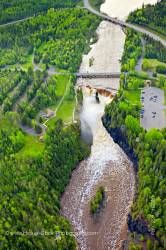 Aerial View Kaministiquia River Kakabeka Falls at the Kakabeka Falls Provincial Park Ontario
