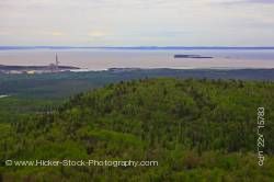 Aerial View of the Landscape near the City of Thunder Bay shore of Lake Superior Ontario Canada