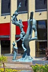 Bronze statue children Richardson Building Winnipeg Manitoba canada