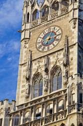 Clock architectural design main tower Neues Rathaus New City Hall Munich