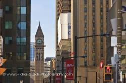 Downtown Toronto Clock Tower Old City Hall Blue Sky Lake Ontario Canada