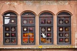 Decorated windows building Burg Ronneburg Hessen Germany