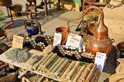 Distillery at market stall in Plaza de la Corredera City of Cordoba Province of Cordoba Andalusia