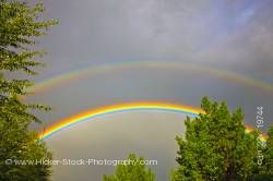Double rainbow during thunder storm city of Regina Saskatchewan Canada