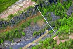 Aerial View Foot Suspension Bridge Spanning Eagle Canyon Ontario Canada