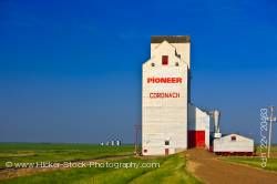 Grain elevator in town of Coronach in Big Muddy Badlands region of Southern Saskatchewan Canada