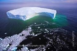 Iceberg Aerial Ocean View Strait of Belle Isle Southern Labrador Labrador Newfoundland Canada