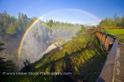 Kakabeka Falls Rainbow Boardwalk Blue Sky Kakabeka Falls Provincial Park near Thunder Bay Ontario