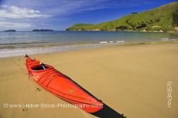 Red Kayak Titirangi Bay Beach Marlborough South Island New Zealand