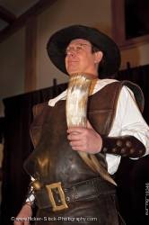 Knight horn medieval feast Castle Auerbach Germany
