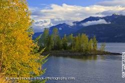 Fall autumn colors Kootenay Lake British Columbia Canada