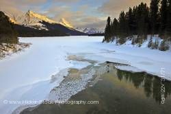 Maligne River Maligne Lake Leah Peak Samson Peak Jasper National Park Alberta Canada
