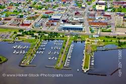 Aerial View of Marina and Waterfront in the City of Thunder Bay Ontario Canada