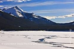 Frozen Medicine Lake Maligne Lake Road Jasper National Park Alberta Canada