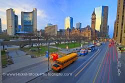 Old and New City Hall Buildings Nathan Phillips Square Downtown Toronto Ontario Canada