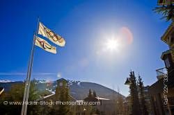 Olympic Flags 2010 Olympic Office Whistler Village Blackcomb Mountain British Columbia Canada