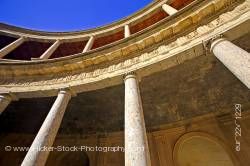 Columns in the courtyard Palace of Charles V City of Granada Province of Granada Andalusia
