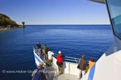 Passengers Great Blue Heron tour boat Tobermory Fathom Five National Marine Park Lake Huron