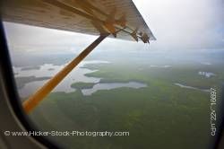 Northern Ontario Aerial View Lakes Forest Islands De Havilland DHC-3 Otter Aircraft Red Lake Ontario