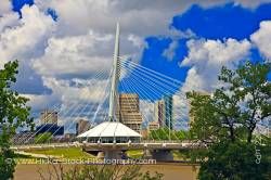 Riel bridge Red River City of Winnipeg Manitoba Canada