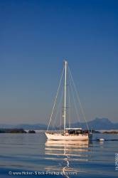 Sailboat no sails Johnstone Strait Mount Stephens